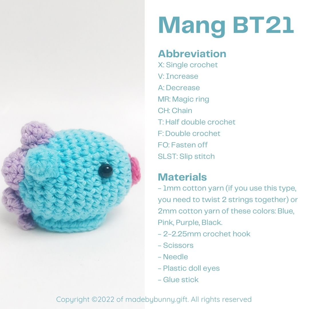 Crochet BT21 Collection Mang Free Pattern