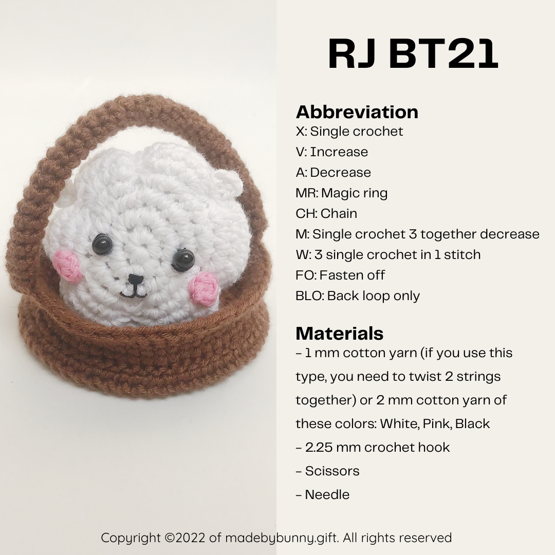 Crochet BT21 Collection RJ Free Pattern