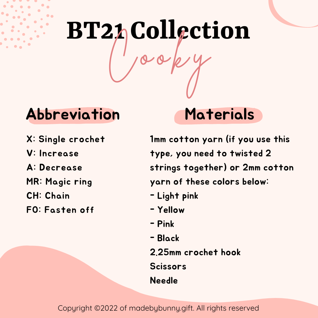 Crochet BT21 Collection Cooky Free Pattern