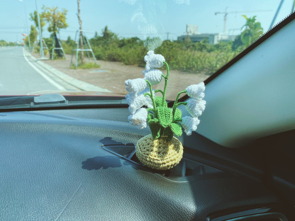 Lily Of The Valley Crochet Car Charm – Creme Cloud
